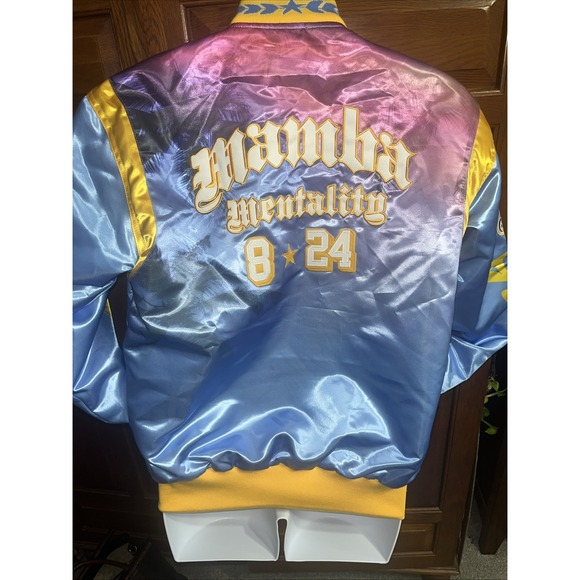 Headgear Classics Jacket Size Large Crenshaw Mamba Mentality 8 24 Blue Satin - Picture 8 of 16